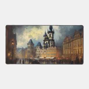 Prague night in Czech Republic Desk Mat