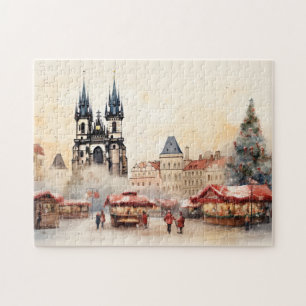 Prague night in Czech Republic Jigsaw Puzzle