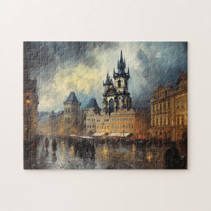 Prague night in Czech Republic Jigsaw Puzzle
