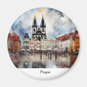 Prague night in Czech Republic Magnet