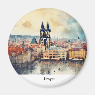 Prague night in Czech Republic Magnet