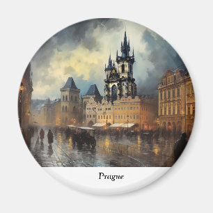 Prague night in Czech Republic Magnet
