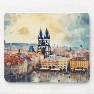 Prague night in Czech Republic Mouse Mat