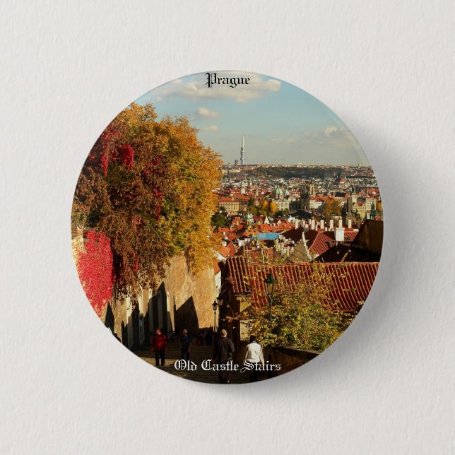 Prague - Old Castle Stairs Button (Front)