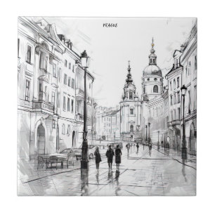 Prague old tile