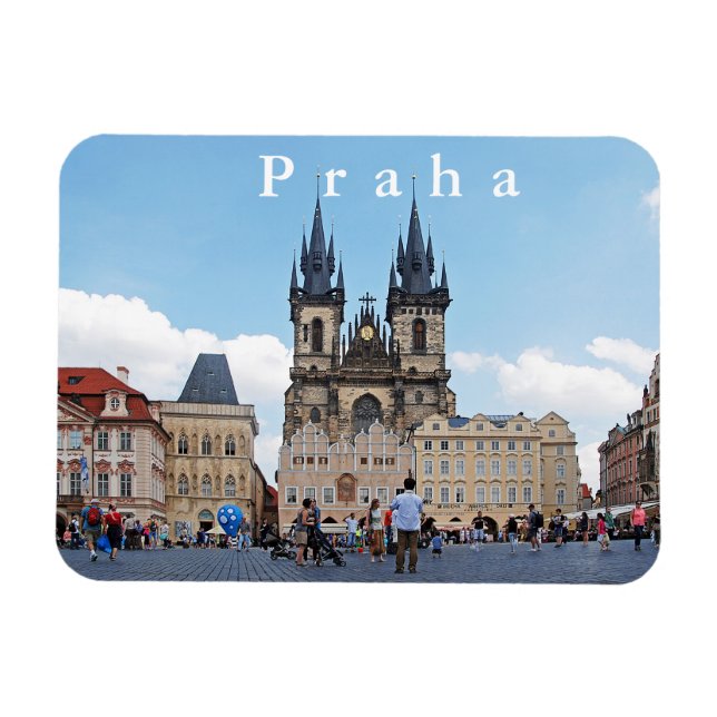 Prague. Old Town Square and Tyn Church. Magnet (Horizontal)