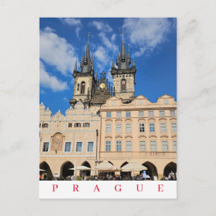Prague Old Town Square church view postcard