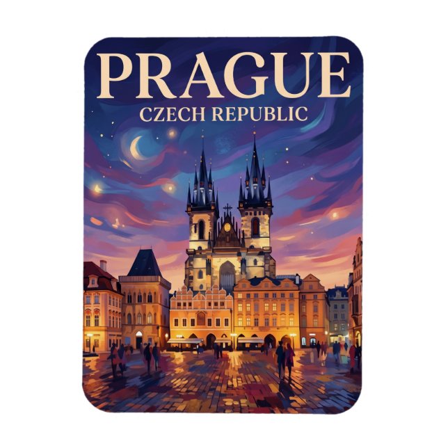 Prague Old Town Square Czech Republic Magnet (Vertical)