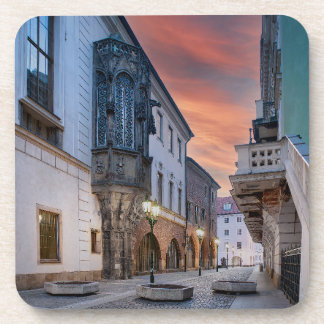 Prague Old Town Street Hard Plastic Coaster