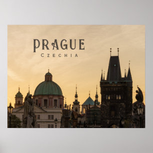 Prague Old Town sunrise, Czechia travel photo Poster