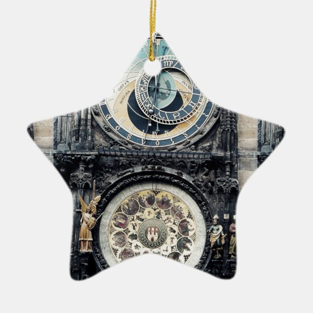 Prague Orloj Ceramic Tree Decoration (Front)