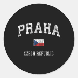 Prague Praha Czech Republic Athletic Sports Classic Round Sticker