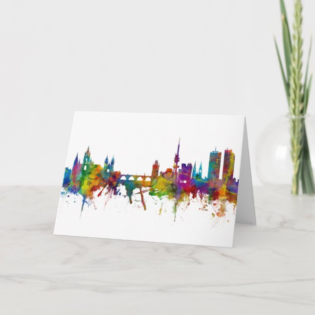 Prague (Praha) Czech Republic Skyline Card (Front)