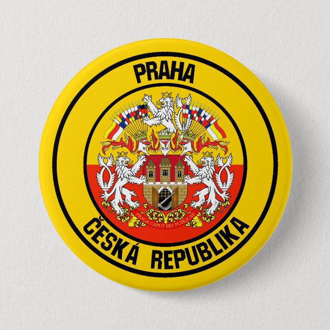 Prague Round Emblem 7.5 Cm Round Badge (Front)