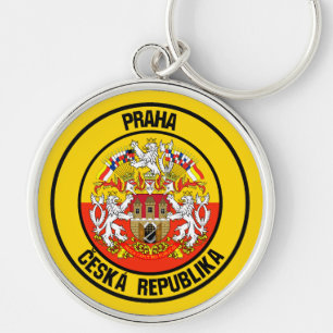 Prague Round Emblem Key Ring