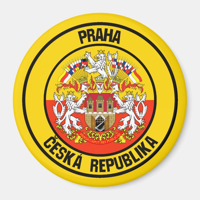 Prague Round Emblem Magnet (Front)