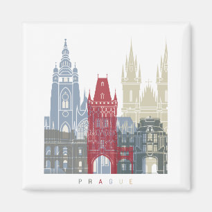Prague skyline poster magnet