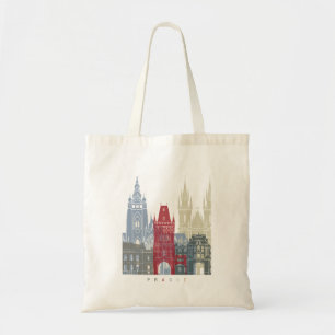 Prague skyline poster tote bag