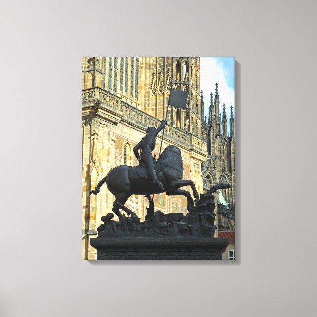 Prague statue canvas print (Front)