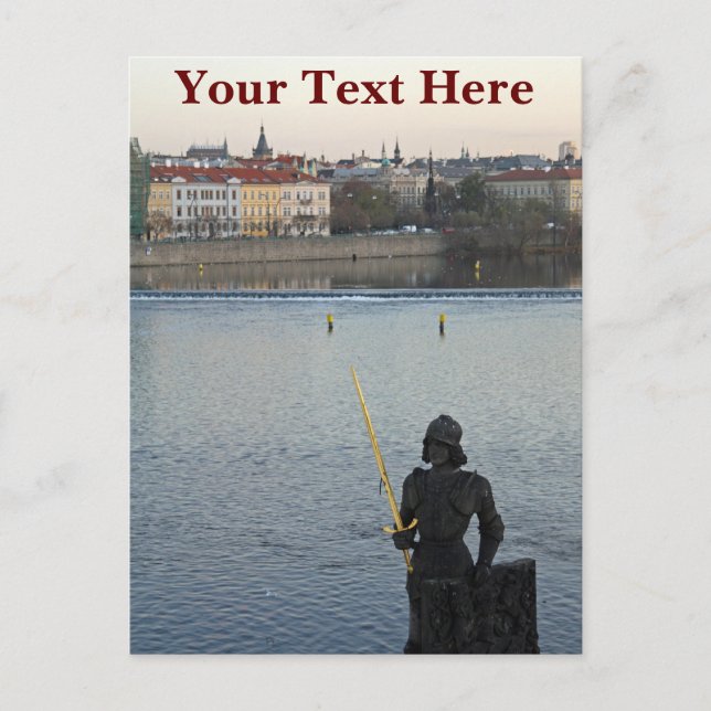 Prague statue customisable Postcard (Front)
