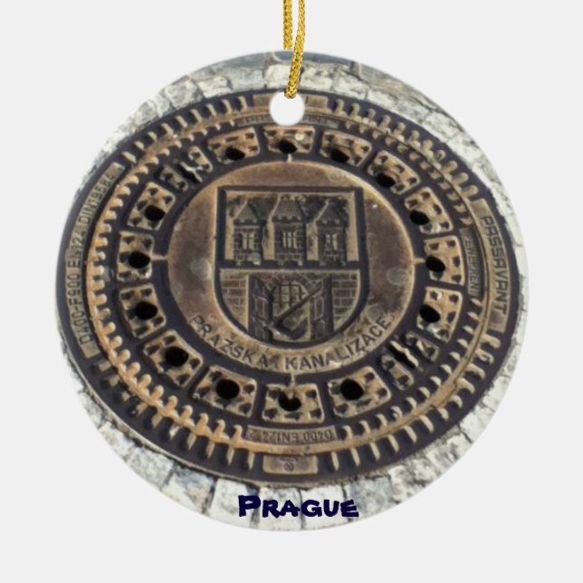 Prague Street Cover Ornament Czech Republic (Front)