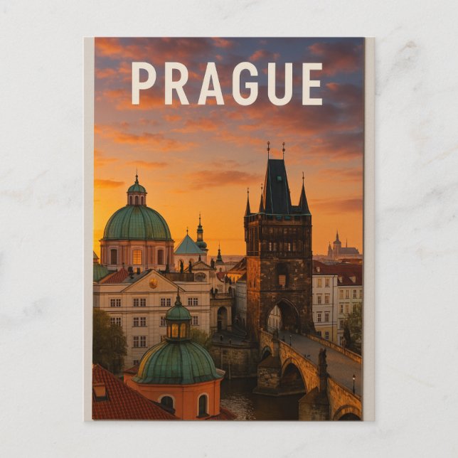 Prague – The City of a Hundred Spires Postcard (Front)