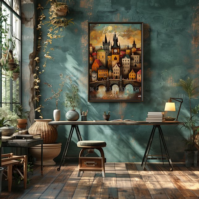 Prague: The City of a Hundred Spires - Whimsical Poster (Creator Uploaded)