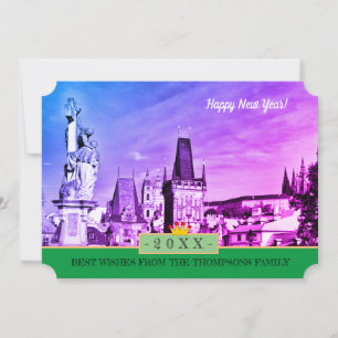 Prague Towers & Happy New Year! Card /Praha