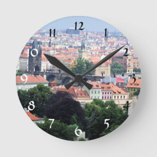 Prague View Round Clock
