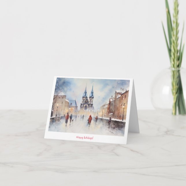 Prague winter in Czech Republic Thank You Card (Front)