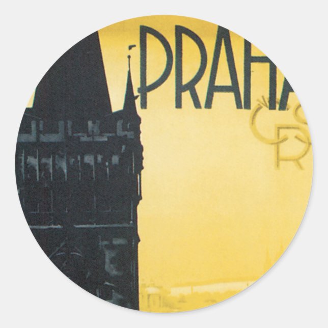 Praha Classic Round Sticker (Front)
