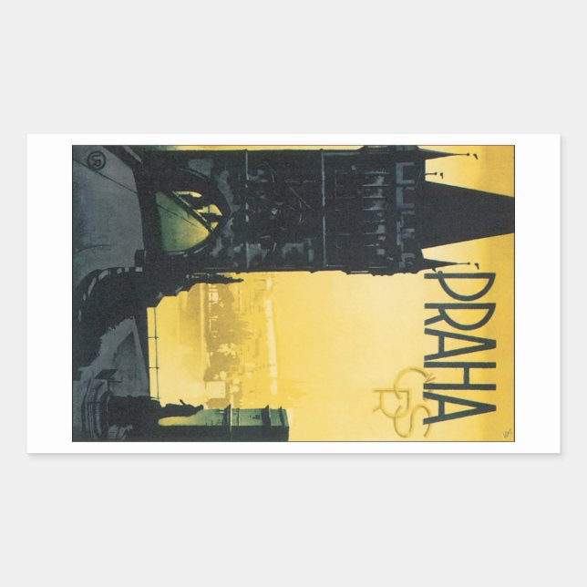 Praha Rectangular Sticker (Front)