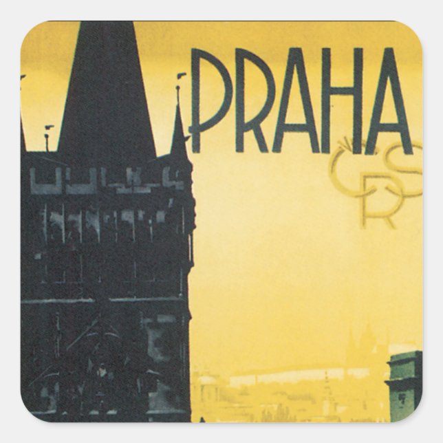 Praha Square Sticker (Front)