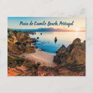 Praia do Camilo Beach Portugal stylised Postcard