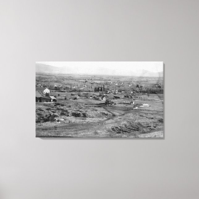 Prairie City, Oregon Birds Eye Town View Canvas Print (Front)
