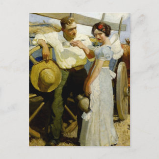 “Prairie Couple and Wagon” by NC Wyeth Postcard