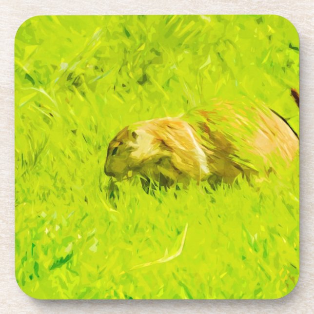 Prairie Dog Abstract Impressionism Coaster (Front)