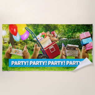 Prairie Dog Birthday Party Beach Towel