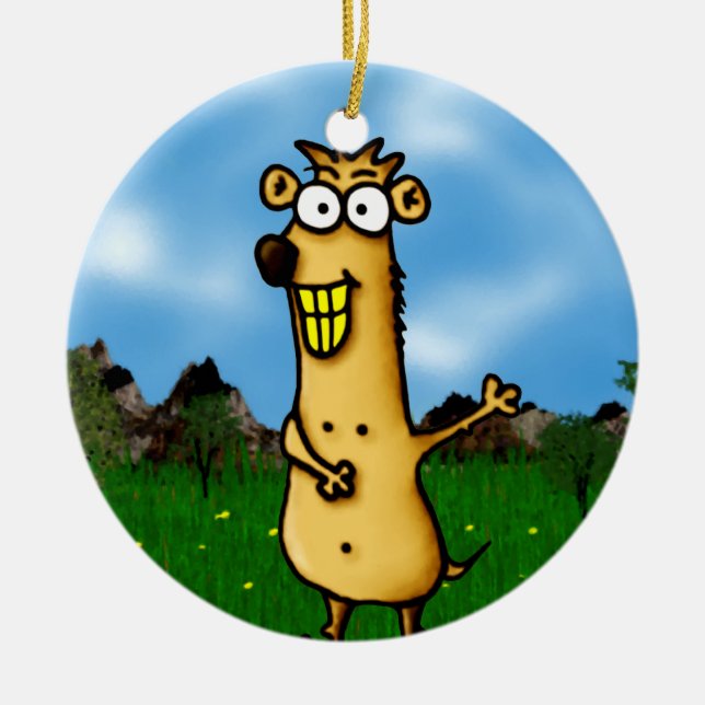 Prairie Dog Ceramic Tree Decoration (Front)