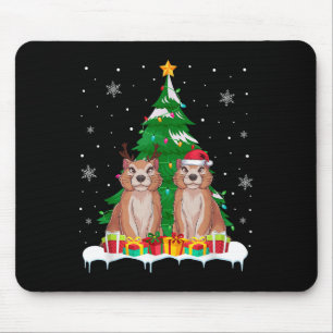 Prairie Dog Christmas Tree Lights Santa Reindeer X Mouse Mat