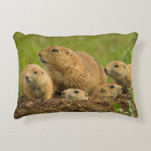 Prairie Dog Family on Den Decorative Cushion