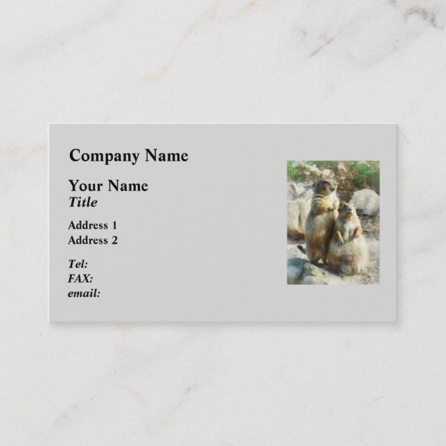 Prairie Dog Formal Portrait Business Card (Front)