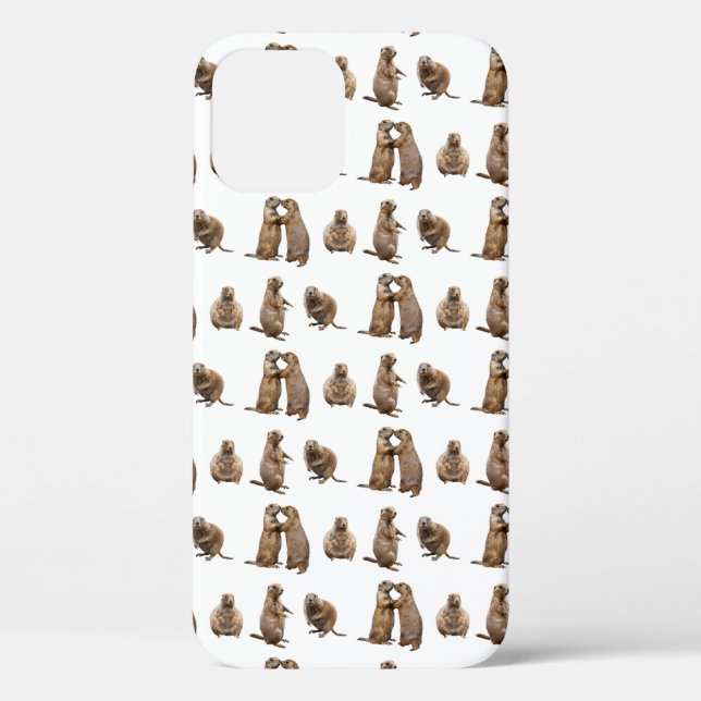Prairie Dog Frenzy iPhone 12 Case (choose colour) (Back)