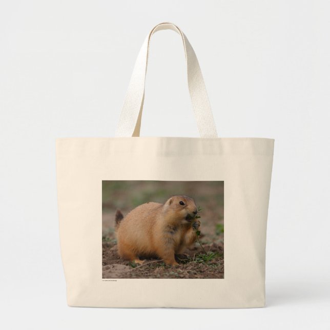 Prairie Dog Large Tote Bag (Front)