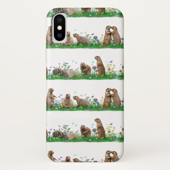 Prairie Dog Meadow iPhone X Case (choose colour) (Back)