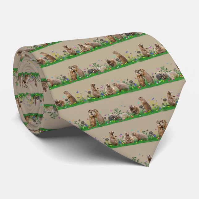 Prairie Dog Meadow Tie (Gold) (Rolled)