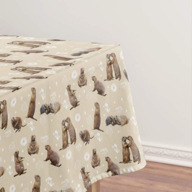 Prairie Dog Party Tablecloth (Cream) (In Situ)