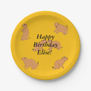 Prairie Dogs Birthday Paper Plate
