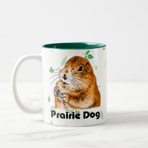 prairie dog's face (2) Two-Tone coffee mug