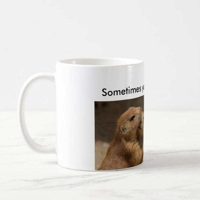 Prairie Dogs Hugging Coffee Mug (Left)